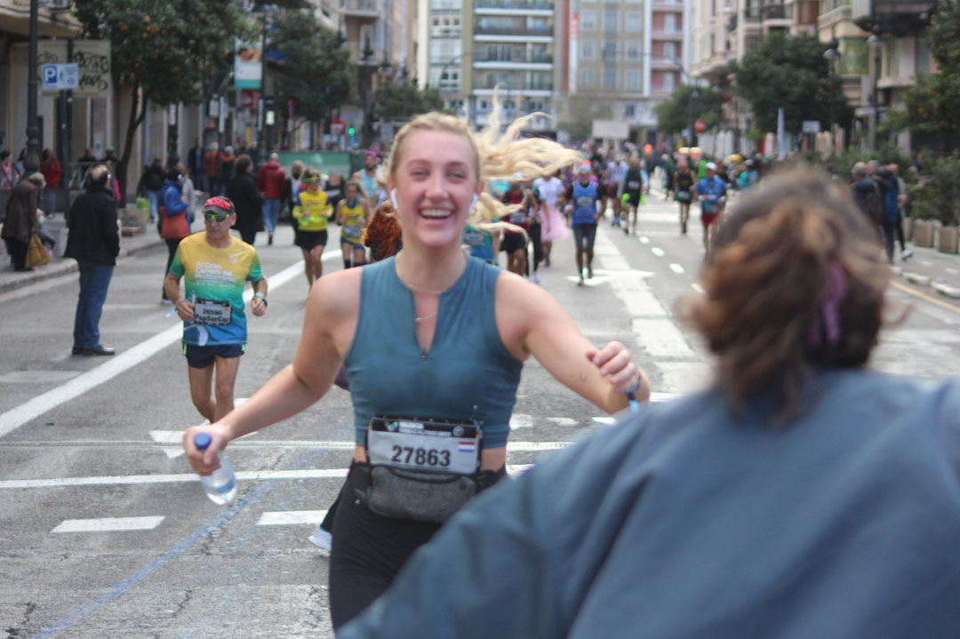 Hardlooptster op de finish